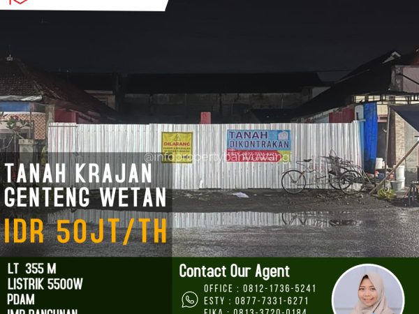 TANAH KRAJAN GENTENG WETAN